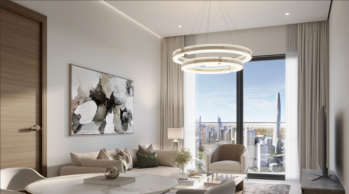 The Tranquil Sabha Central exterior — off-plan 1 bed apartment Jebel Ali Dubai