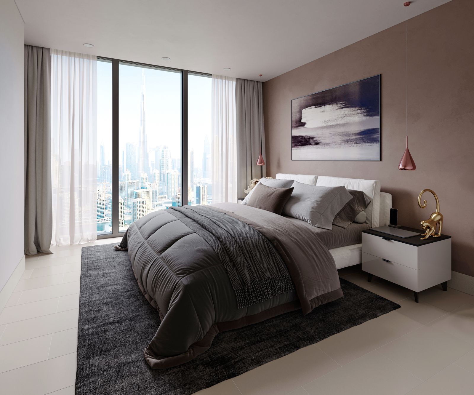 Sobha Creek Vistas Heights bedroom — modern apartment for sale Dubai AED 2.66M